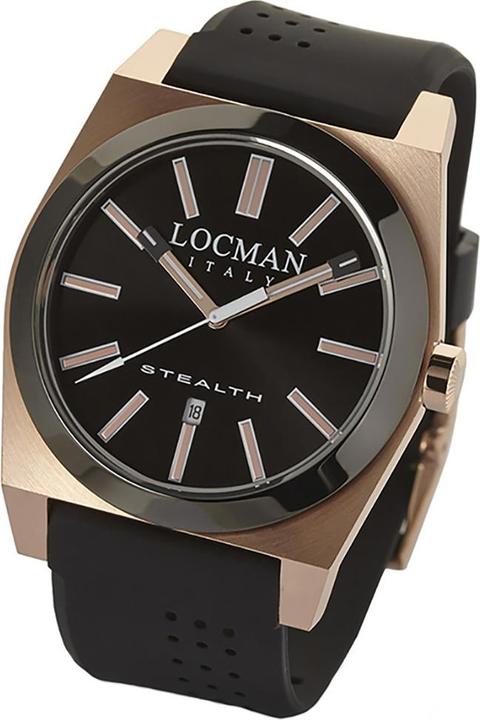 Immagine prodotto Locman Orologio da uomo Stealth in titanio/acciaio inossidabile/nero, rosa Ref. 0201 (Orologio da polso analogico, 42 mm)