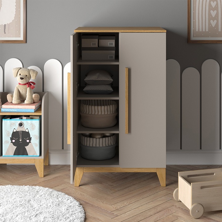 Immagine prodotto VitaliSpa Kinderkleiderschrank Malia, Cashmere-Eiche, 70 x 120 cm (53.40 cm)