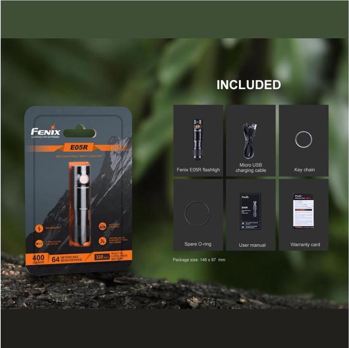 Actual product image Fenix E05R (6.80 cm, 400 lm)