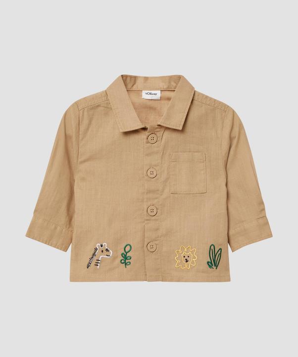 Produktbild S.Oliver Indoor-Jacke Overshirt mit Stickerei in Leinenoptik (86)
