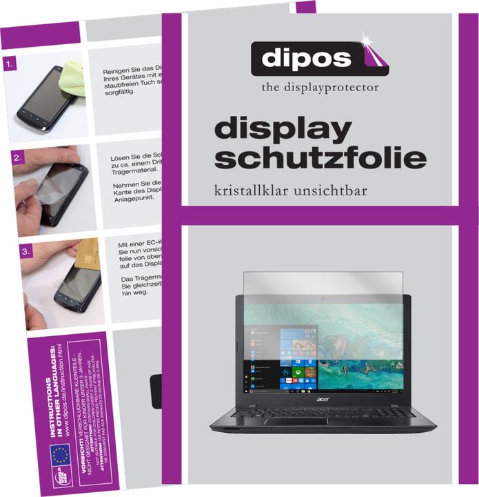 Produktbild Dipos Displayschutzfolie Crystalclear (2 Stück, Aspire E 15)