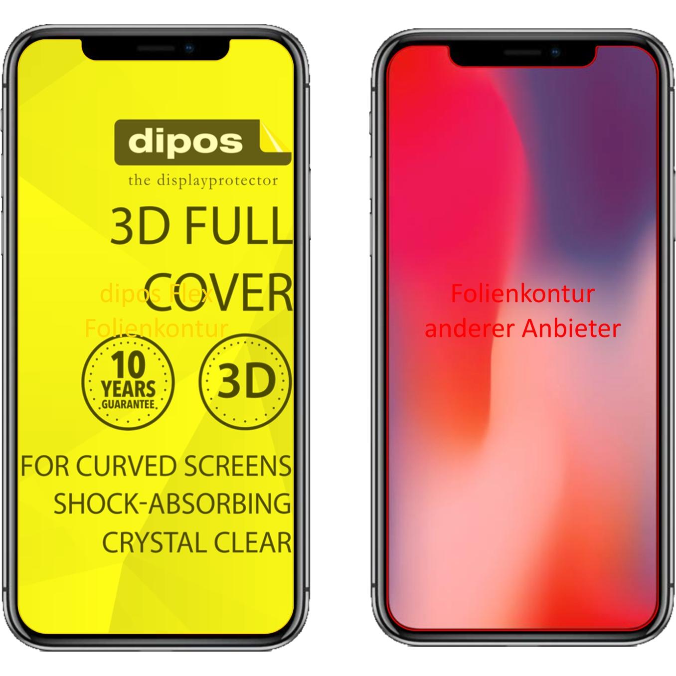 Thumbnail - Dipos Displayschutzfolie Full-Cover 3D (2 Stück, Apple iPhone 11), Smartphone Schutzfolie, Transparent