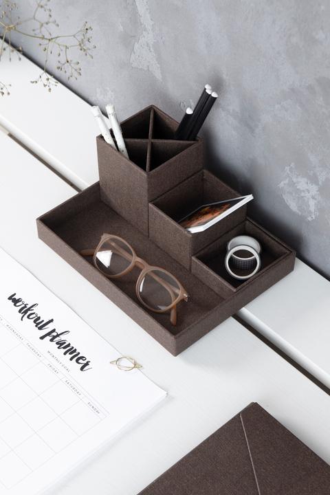 Image du produit Bigso BOX OF SWEDEN Stifteköcher Set Lena 7974C4801 Leinen, 4-teilig, braun