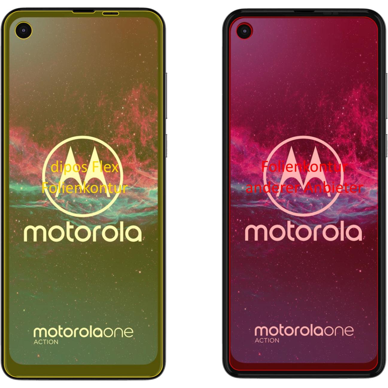 Thumbnail - Dipos Displayschutzfolie Full-Cover 3D (2 Stück, Motorola One Action), Smartphone Schutzfolie, Transparent