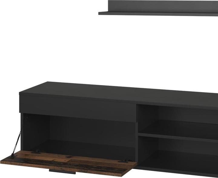 Produktbild Vicco Lowboard & Regal Berno, Schwarz/Oldstyle, mit 1 Klappe
