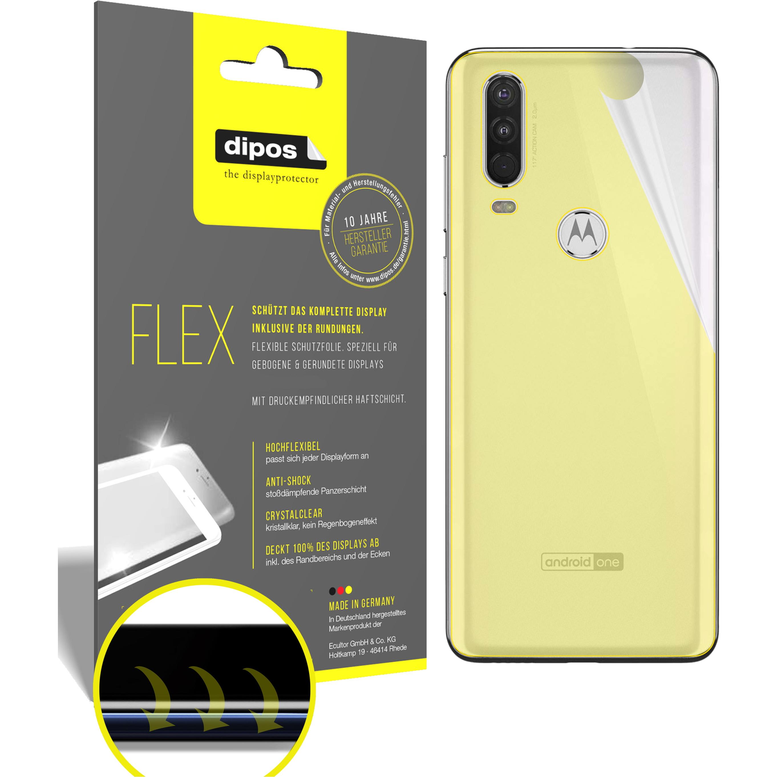 Dipos Displayschutzfolie Full-Cover 3D (2 Stück, Motorola One Action), Smartphone Schutzfolie, Transparent