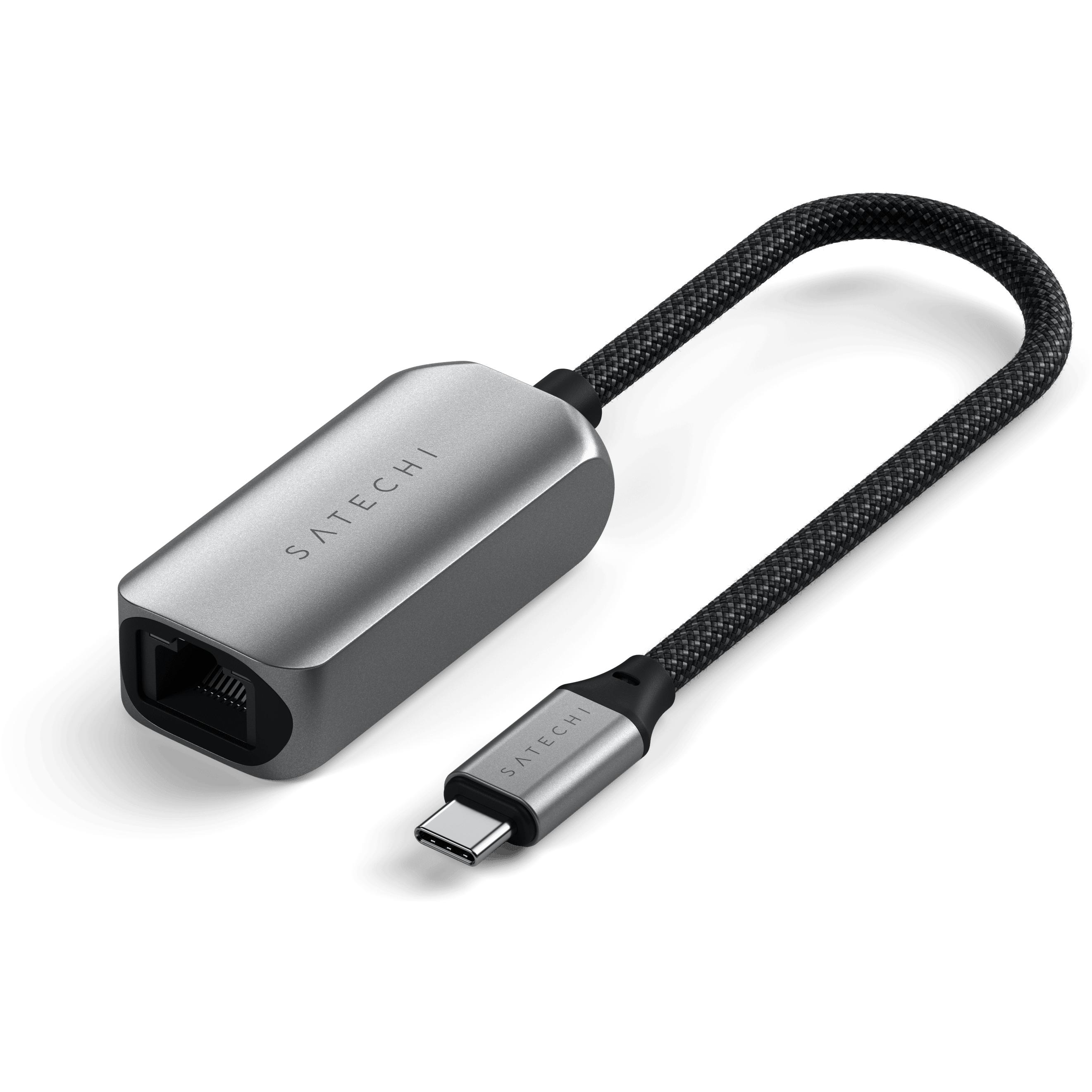 Satechi USB- Adattatore da C a Ethernet 2,5Gb (USB-C, RJ45 2.5 Gigabit Ethernet (1x)), Adattatore di rete, Grigio