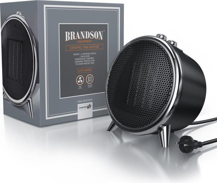 Produktbild Brandson Heizlüfter 1500 Watt, Keramik Heizelement und Thermosicherung, Badezimmer Keramikheizgerät (1500 W)