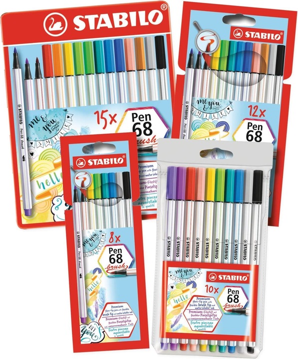 Produktbild STABILO Pen 68 brush Premium-Filzstift (Multicolor, 10 x)