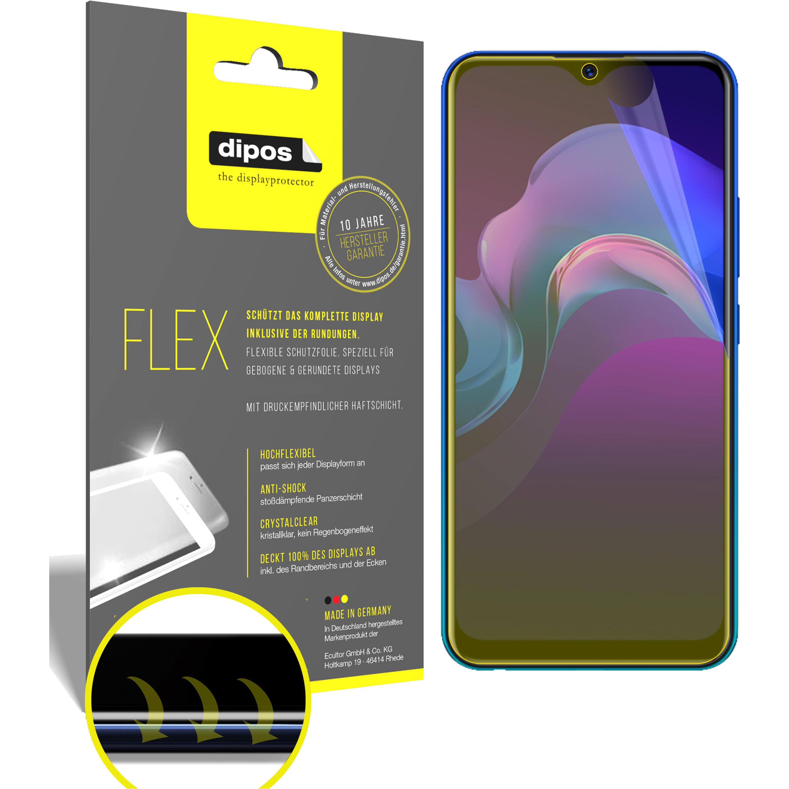 Dipos Displayschutzfolie Full-Cover 3D (2 Stück, Vivo Y12), Smartphone Schutzfolie, Transparent
