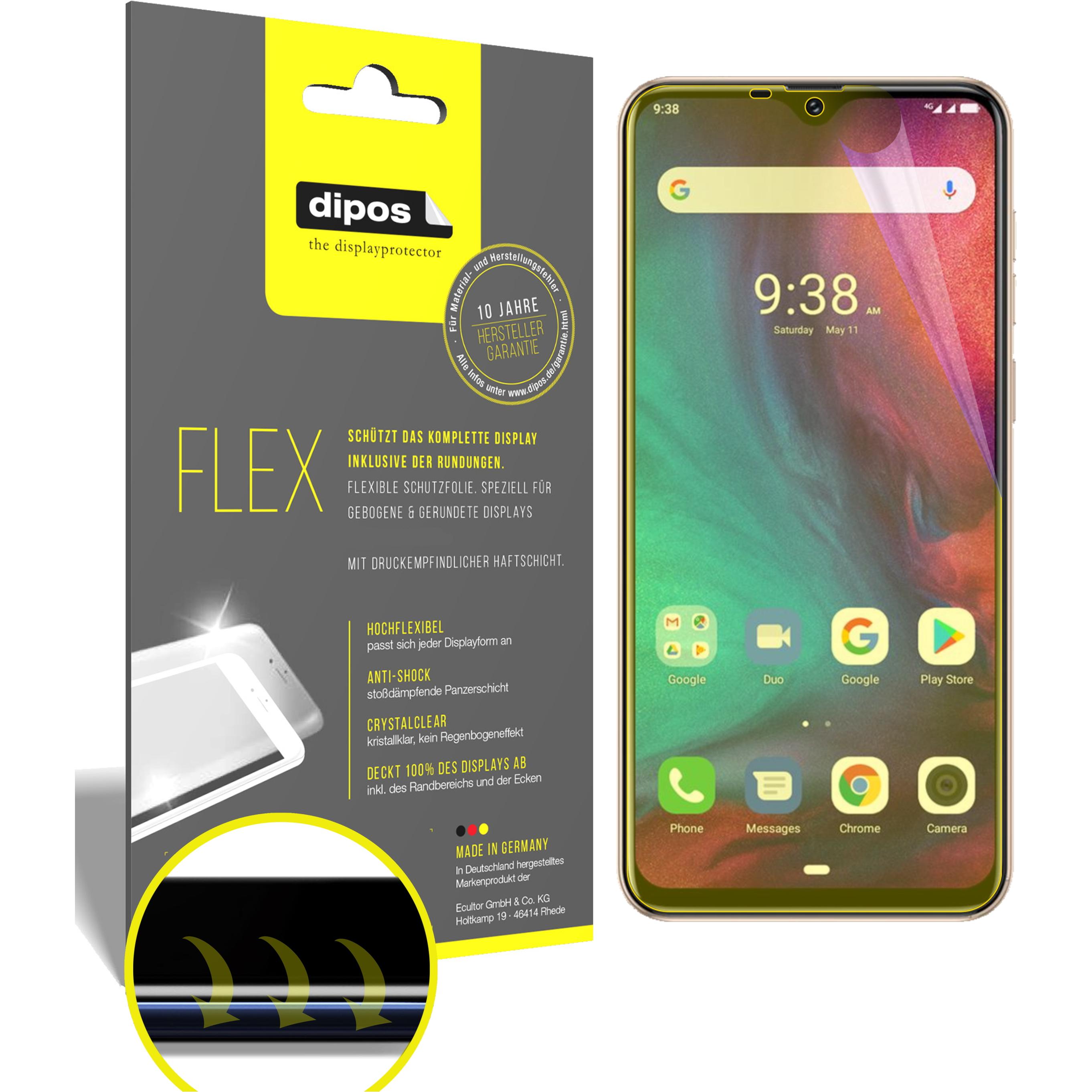 Dipos Displayschutzfolie Full-Cover 3D (2 Stück, Ulefone Note 7P), Smartphone Schutzfolie, Transparent