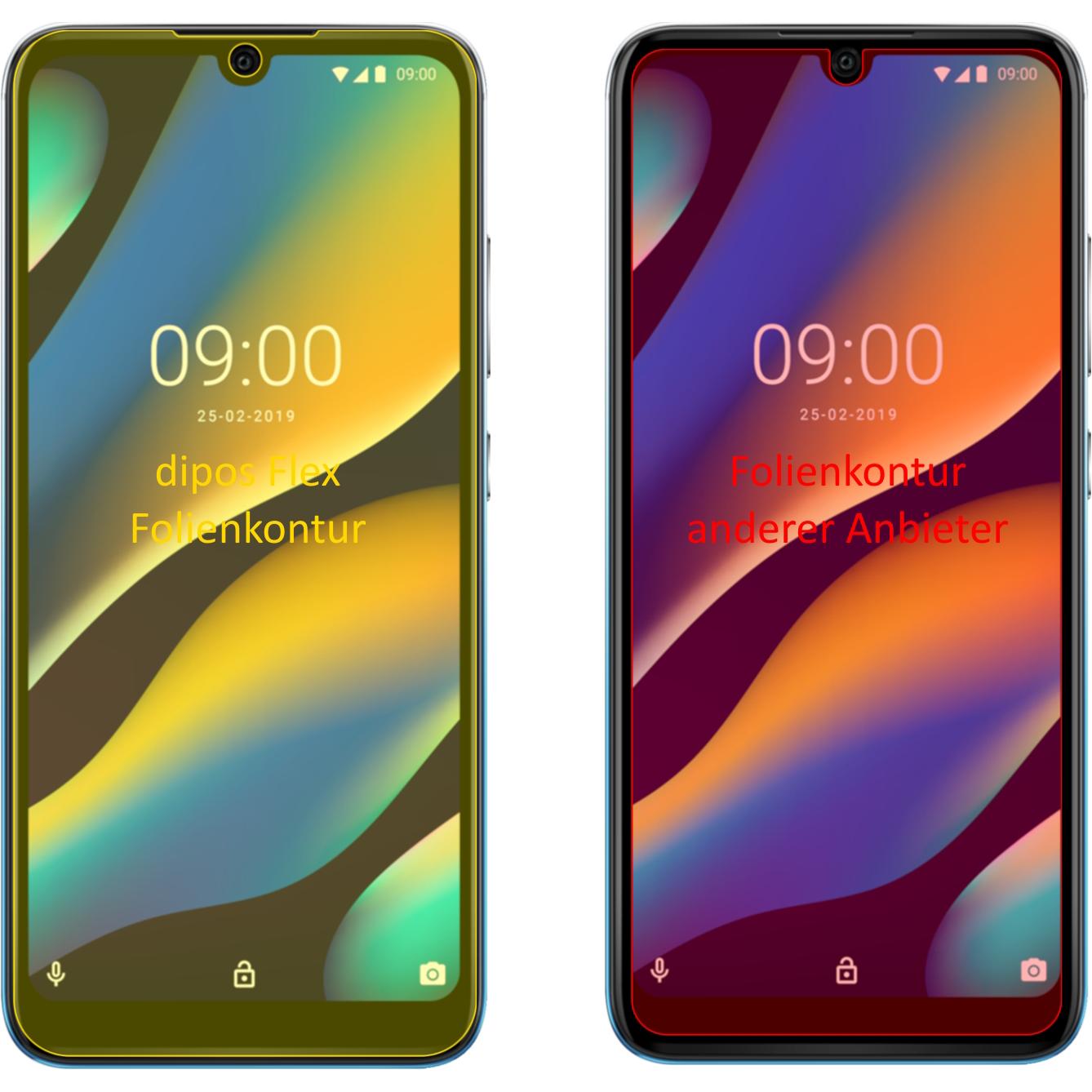 Thumbnail - Dipos Displayschutzfolie Full-Cover 3D (2 Stück, Wiko View 3 Lite), Smartphone Schutzfolie, Transparent