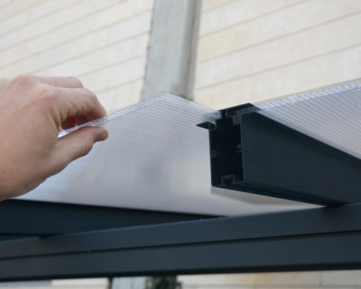 Actual product image Palram CANOPIA | Sierra 10X34 / 3X10.4 Patio Cover Dark Grey Clear
