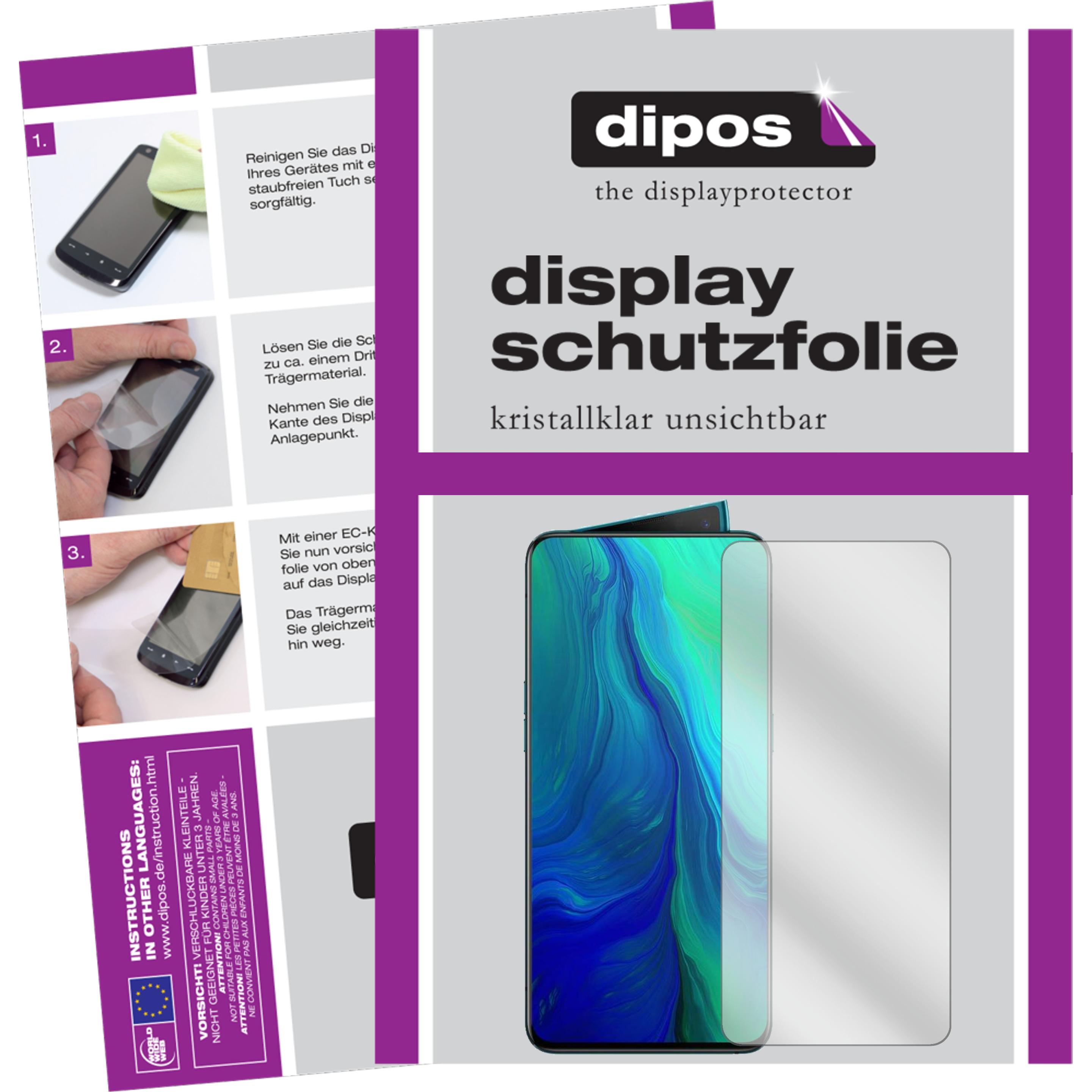 Dipos Displayschutzfolie Crystalclear (2 Stück, Oppo Reno 10x Zoom), Smartphone Schutzfolie, Transparent