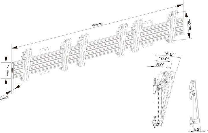 Actual product image Multibrackets Triple mount 3 x 27"-32", VESA 100x100 - (Wall, 60 kg, 27" - 32")