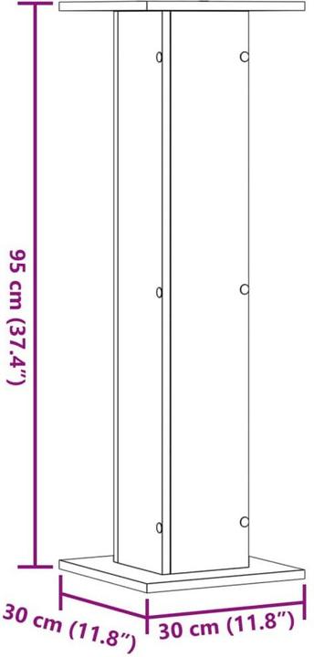 Image du produit vidaXL Pied d'enceinte 2pcs 30 x 30 x 95cm (1 paire, Support, Non mobile)