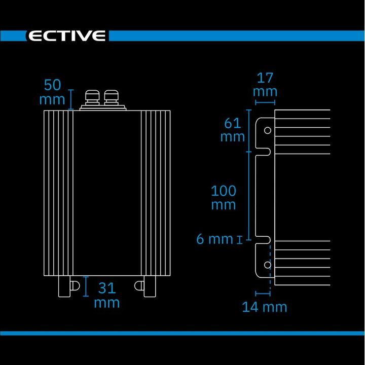 Immagine prodotto Ective CSI 25 PRO 2500W/12V inverter sinusoidale con circuito di priorità di rete e caricabatterie