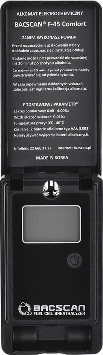 Actual product image Bacscan F-45 COMFORT electrochemical breathalyzer
