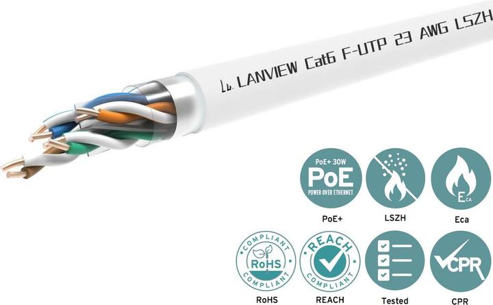 Productafbeelding Lanview Cat6 F-UTP Network Cable (CAT6, 305 m)
