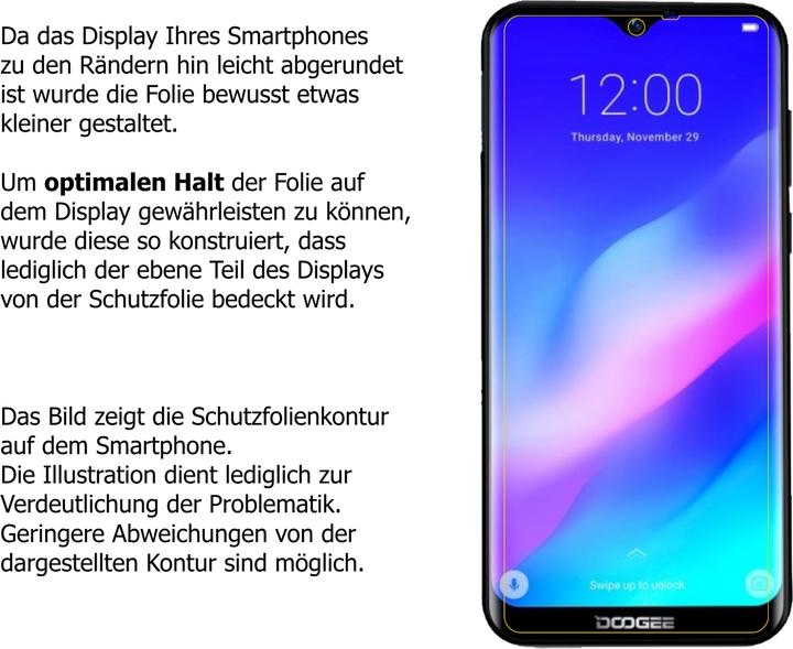 2x Pellicola Protettiva per Doogee Y8 Plus (2019) rivestimento al 100