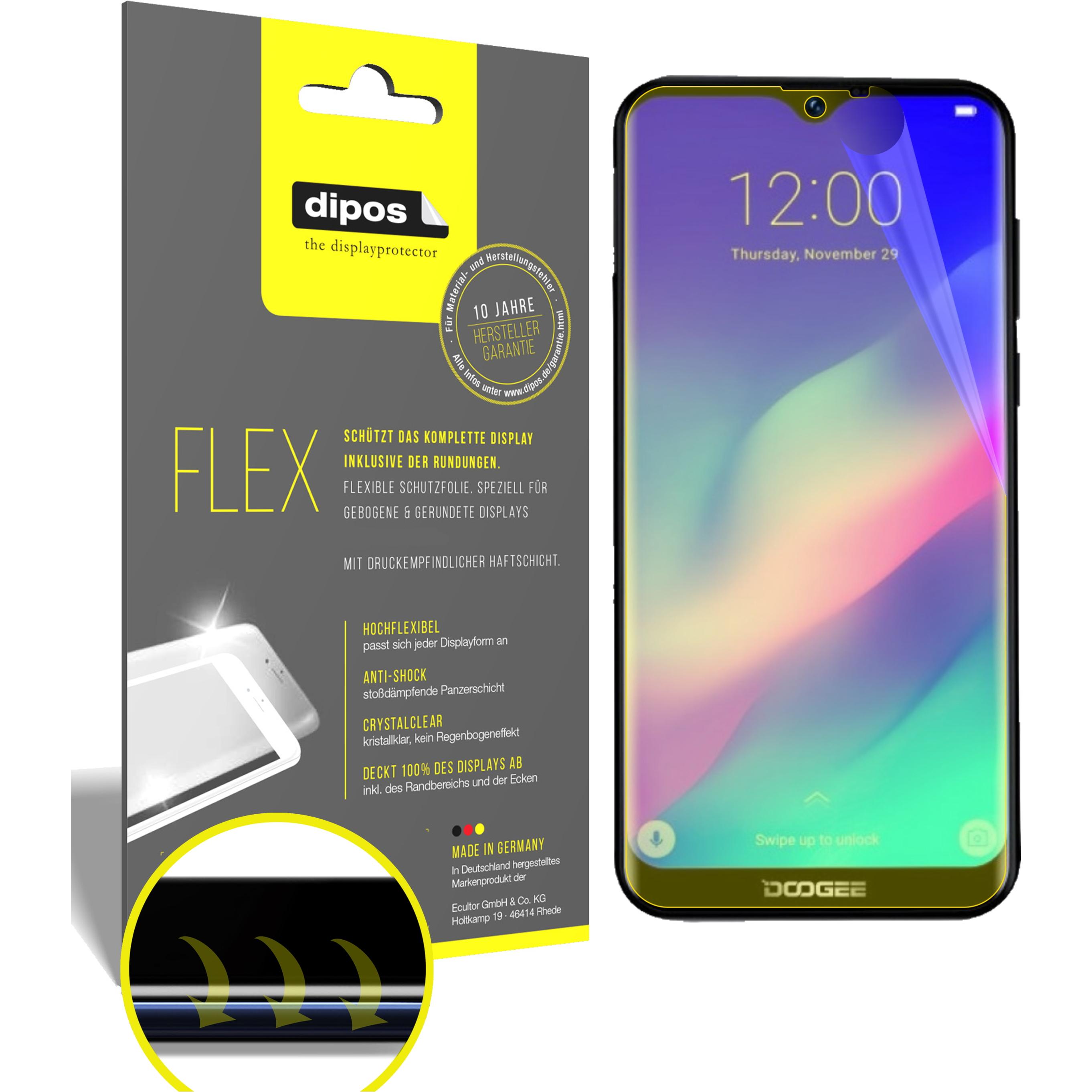 Dipos Displayschutzfolie Full-Cover 3D (3 Stück, Doogee Y8 Plus), Smartphone Schutzfolie, Transparent