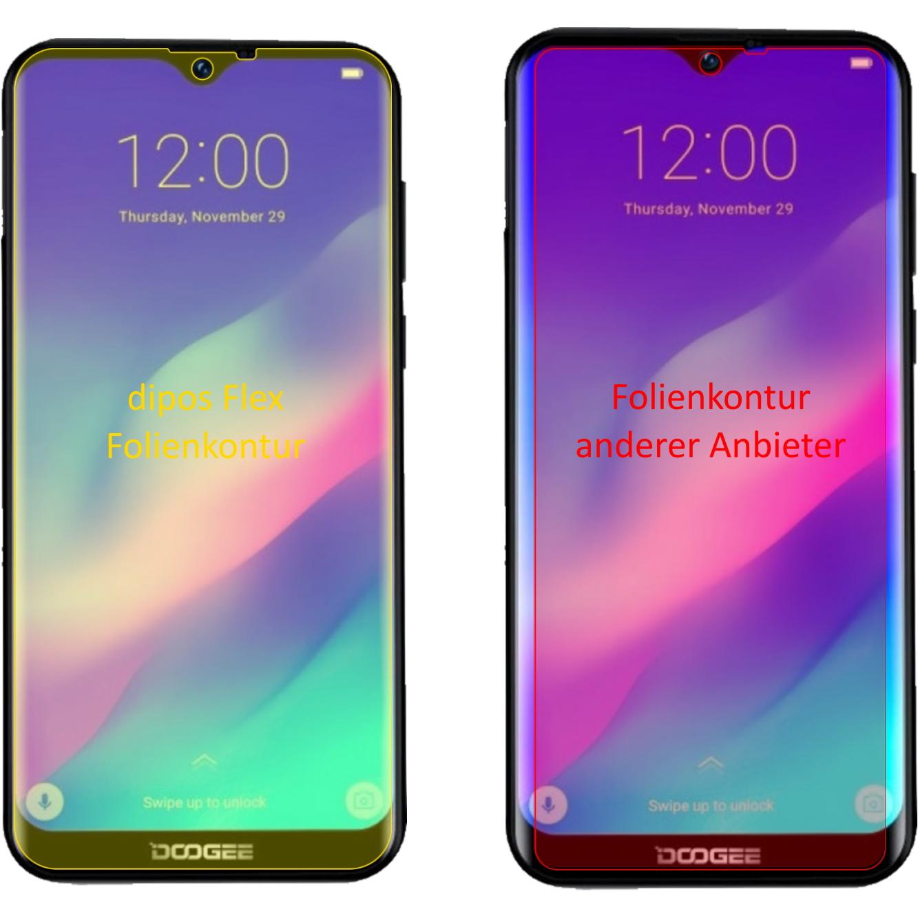 Thumbnail - Dipos Displayschutzfolie Full-Cover 3D (3 Stück, Doogee Y8 Plus), Smartphone Schutzfolie, Transparent