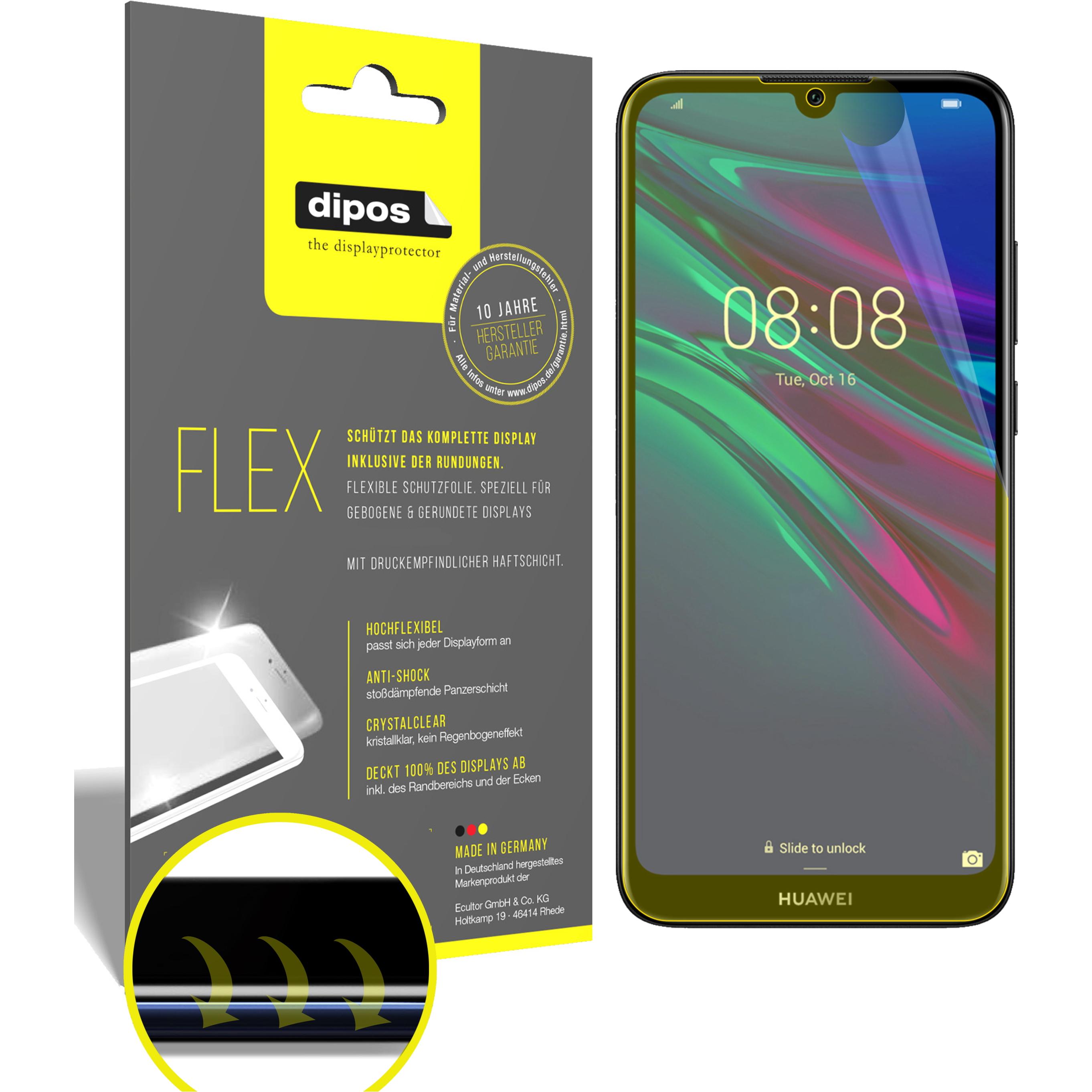 Dipos Displayschutzfolie Full-Cover 3D (2 Stück, Huawei Y6 Prime (2019)), Smartphone Schutzfolie, Transparent