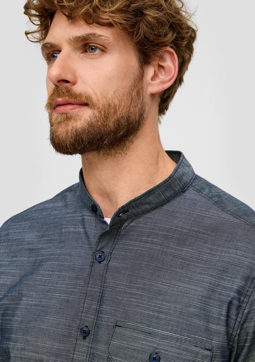Produktbild S.Oliver Hemd Regular Fit: Hemd mit Stehkragen aus leichtem Strukturmaterial (M)