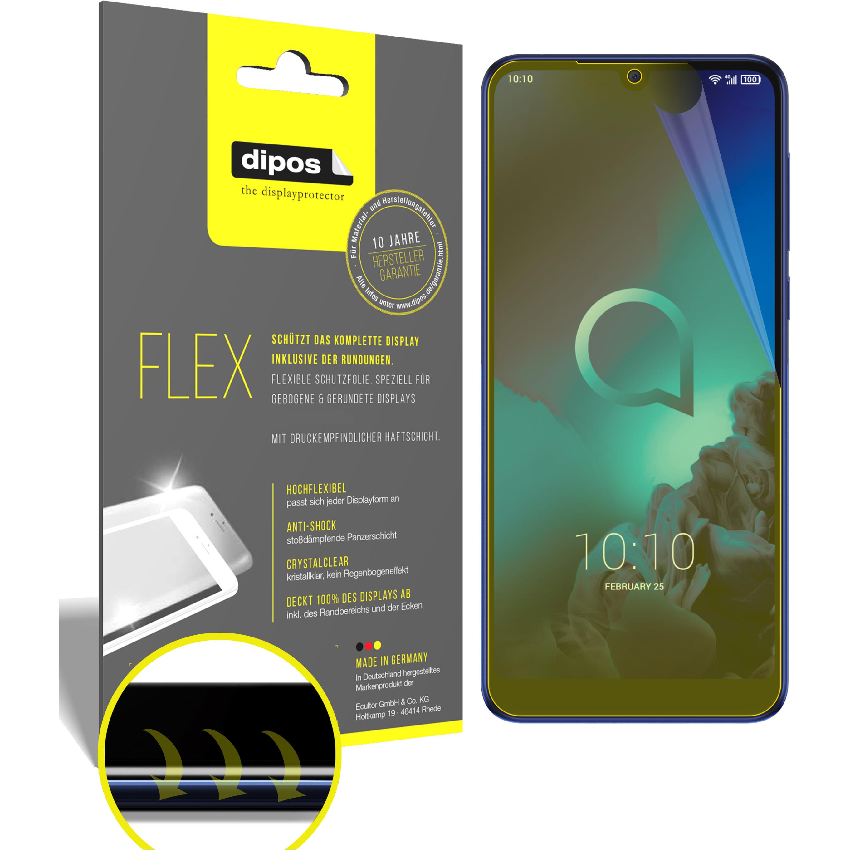 Dipos Displayschutzfolie Full-Cover 3D (2 Stück, Alcatel 3L), Smartphone Schutzfolie, Transparent