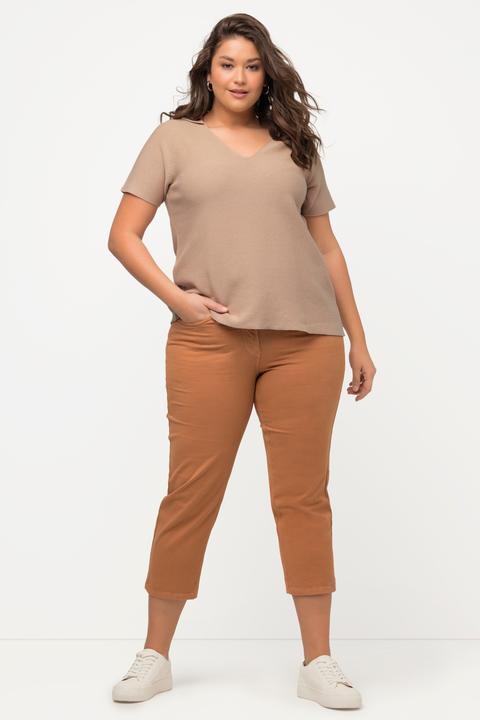 Immagine prodotto Ulla Popken Maglione polo in cotone biologico con scollo a V e mezze maniche (46, 48)