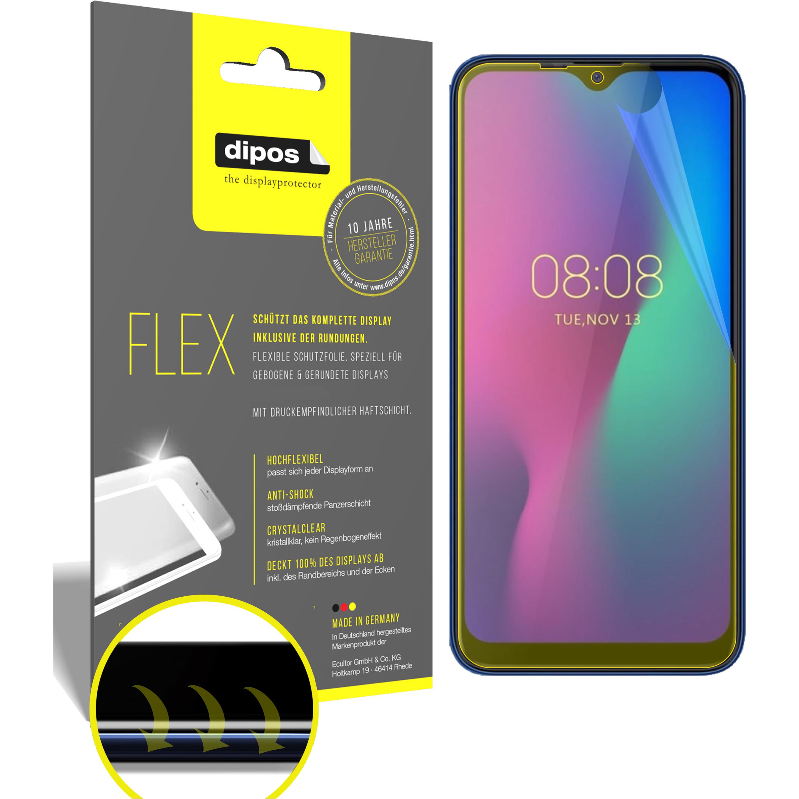 Dipos Displayschutzfolie Full-Cover 3D (2 Stück, Ulefone Power 6), Smartphone Schutzfolie, Transparent