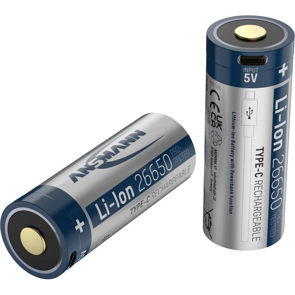 Ansmann Type-C Rechargeable (1 Stk., 26650, 5100 mAh), Batterien + Akkus
