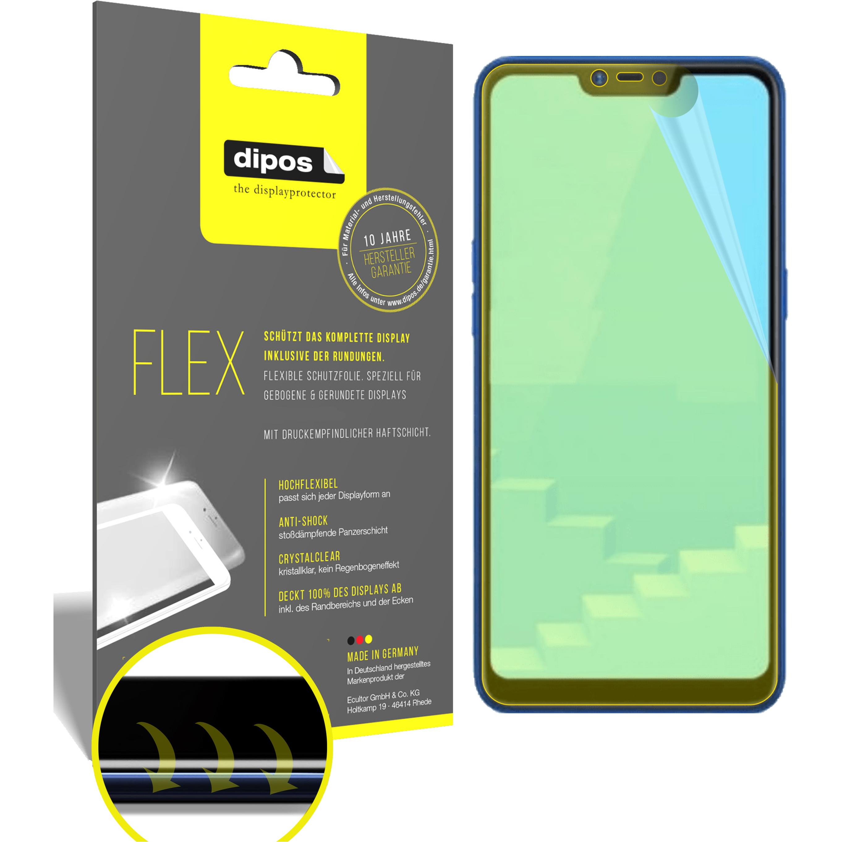 Dipos Displayschutzfolie Full-Cover 3D (2 Stück, Realme C1 (2019)), Smartphone Schutzfolie, Transparent