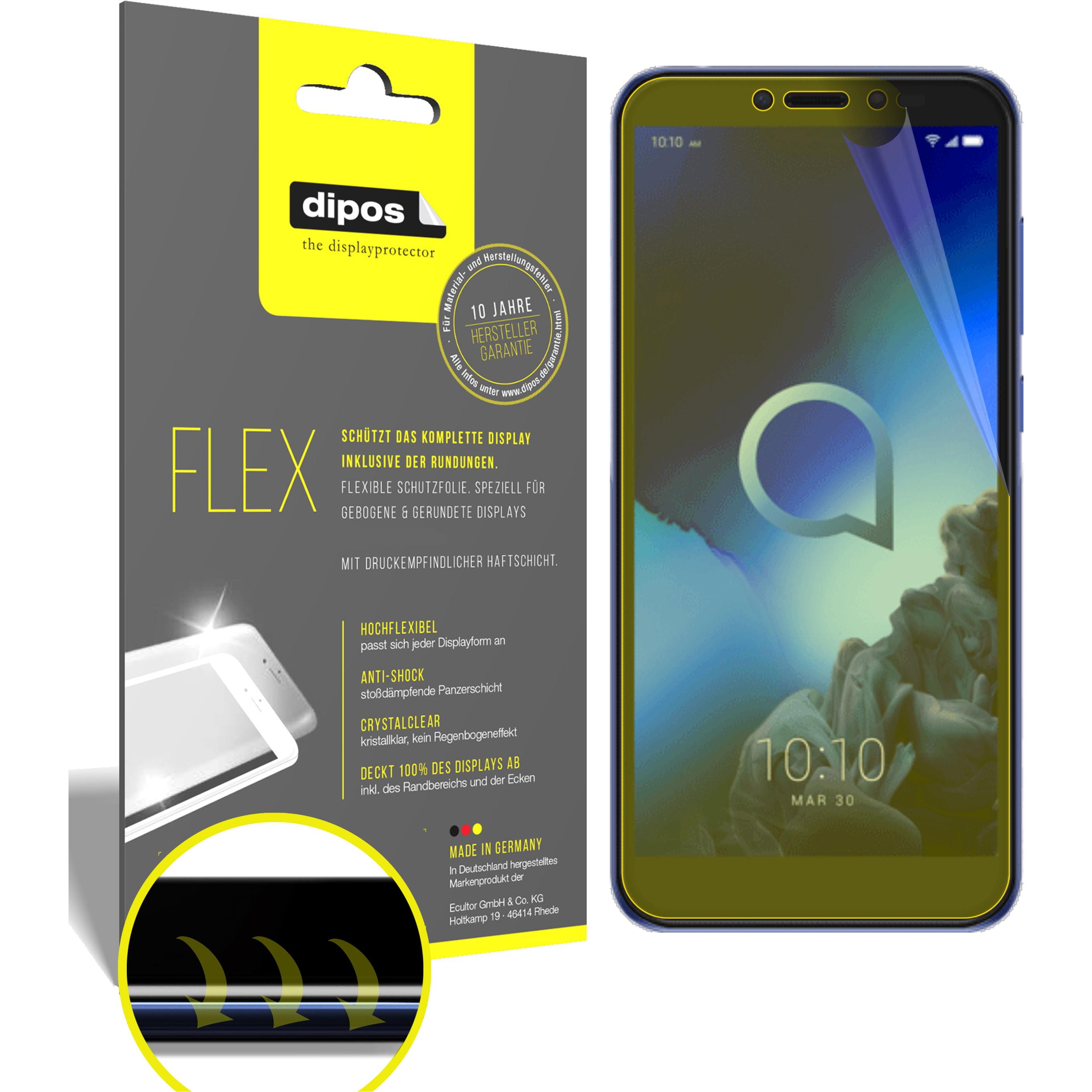 Dipos Displayschutzfolie Full-Cover 3D (3 Stück, Alcatel 1S (2020)), Smartphone Schutzfolie, Transparent