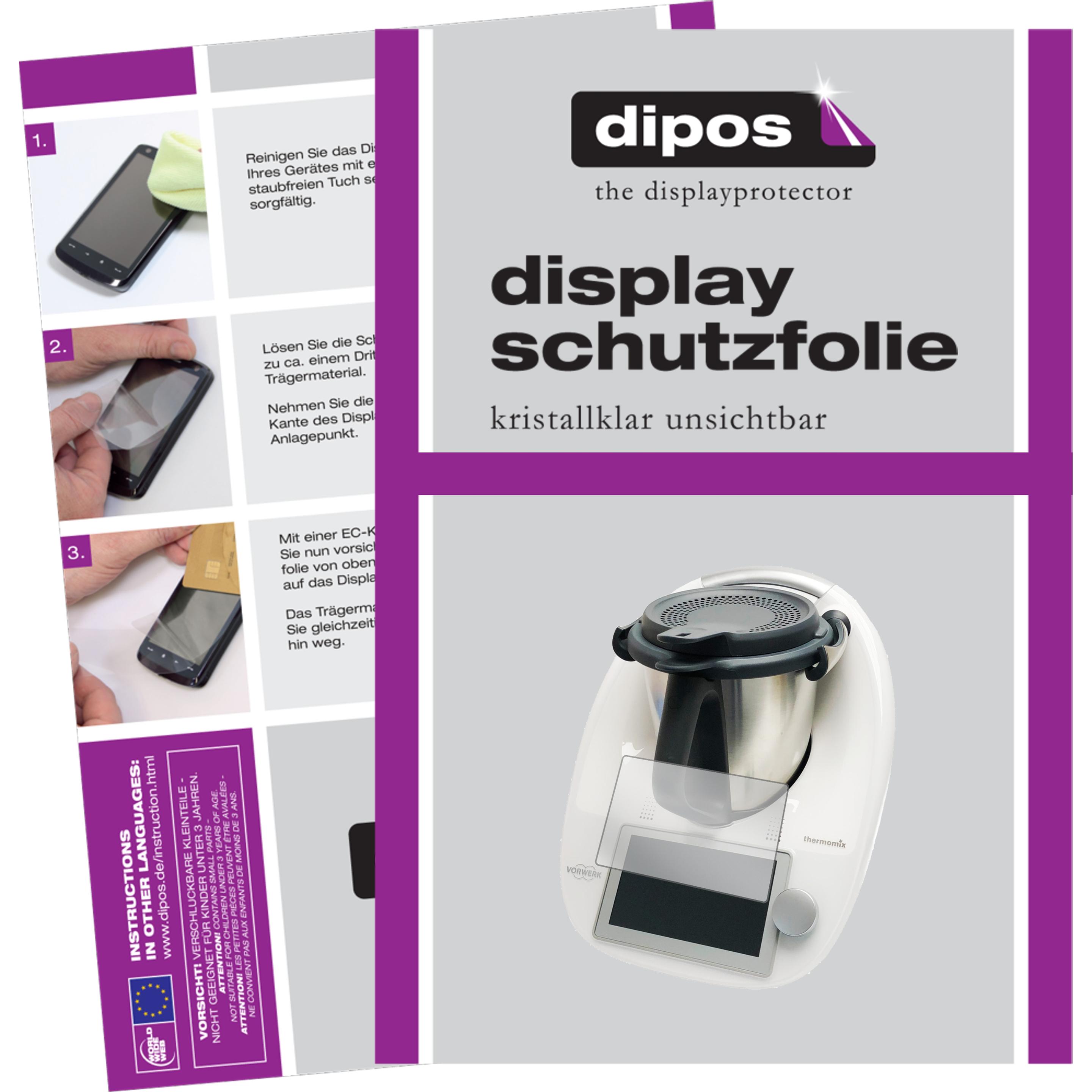 Dipos Displayschutzfolie Crystalclear (2 Stück, Thermomix TM6), Tablet Schutzfolie
