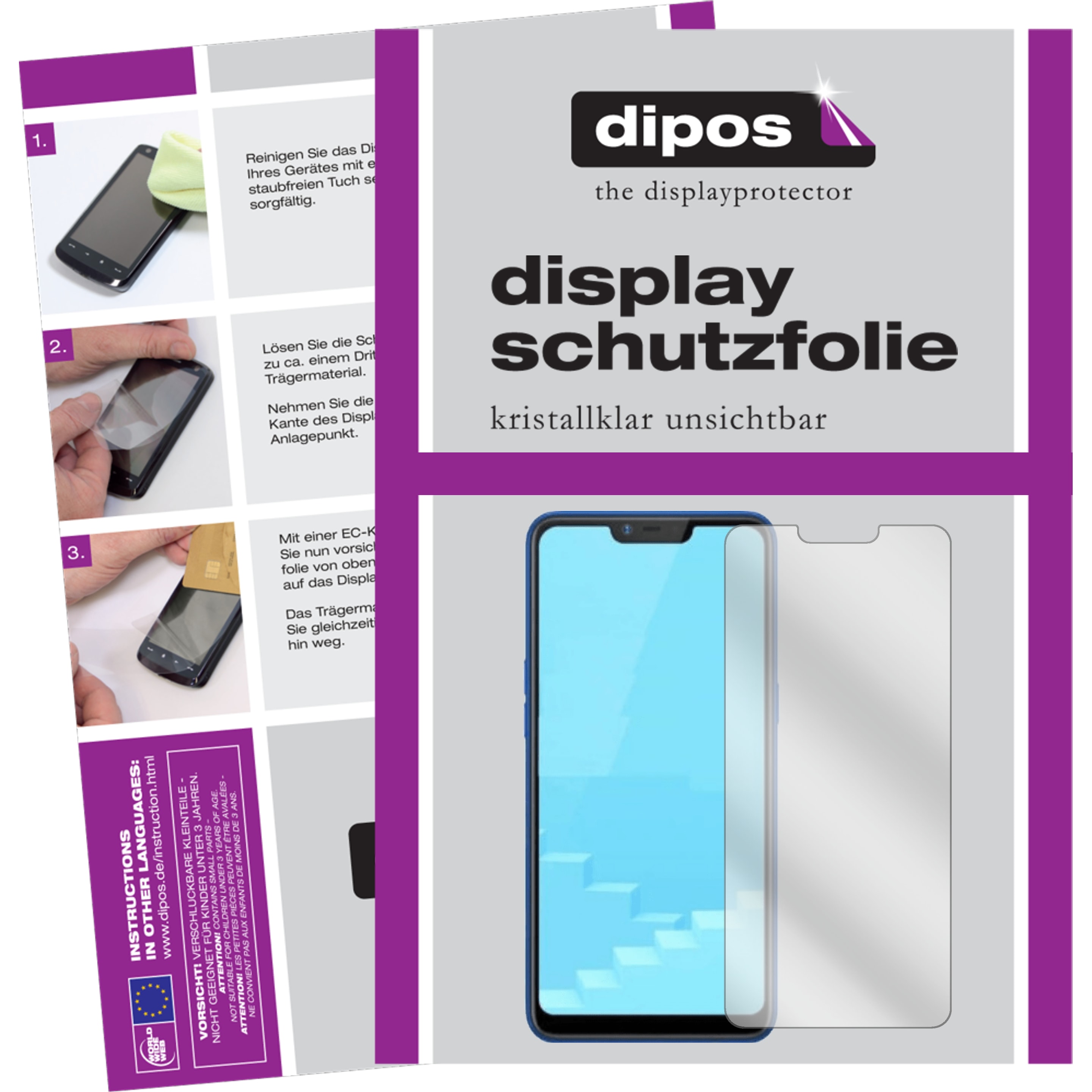 Dipos Displayschutzfolie Crystalclear (4 Stück, Realme C1 (2019)), Smartphone Schutzfolie, Transparent