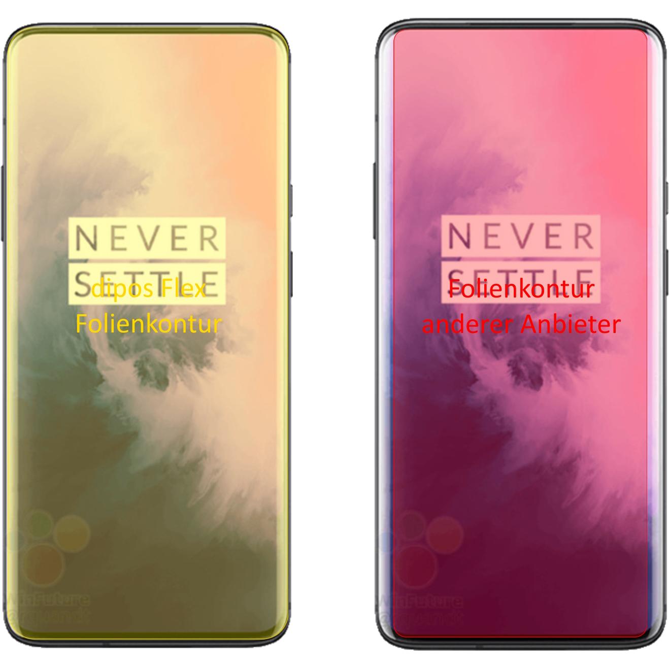 Thumbnail - Dipos Displayschutzfolie Full-Cover 3D (3 Stück, OnePlus 7 Pro), Smartphone Schutzfolie, Transparent