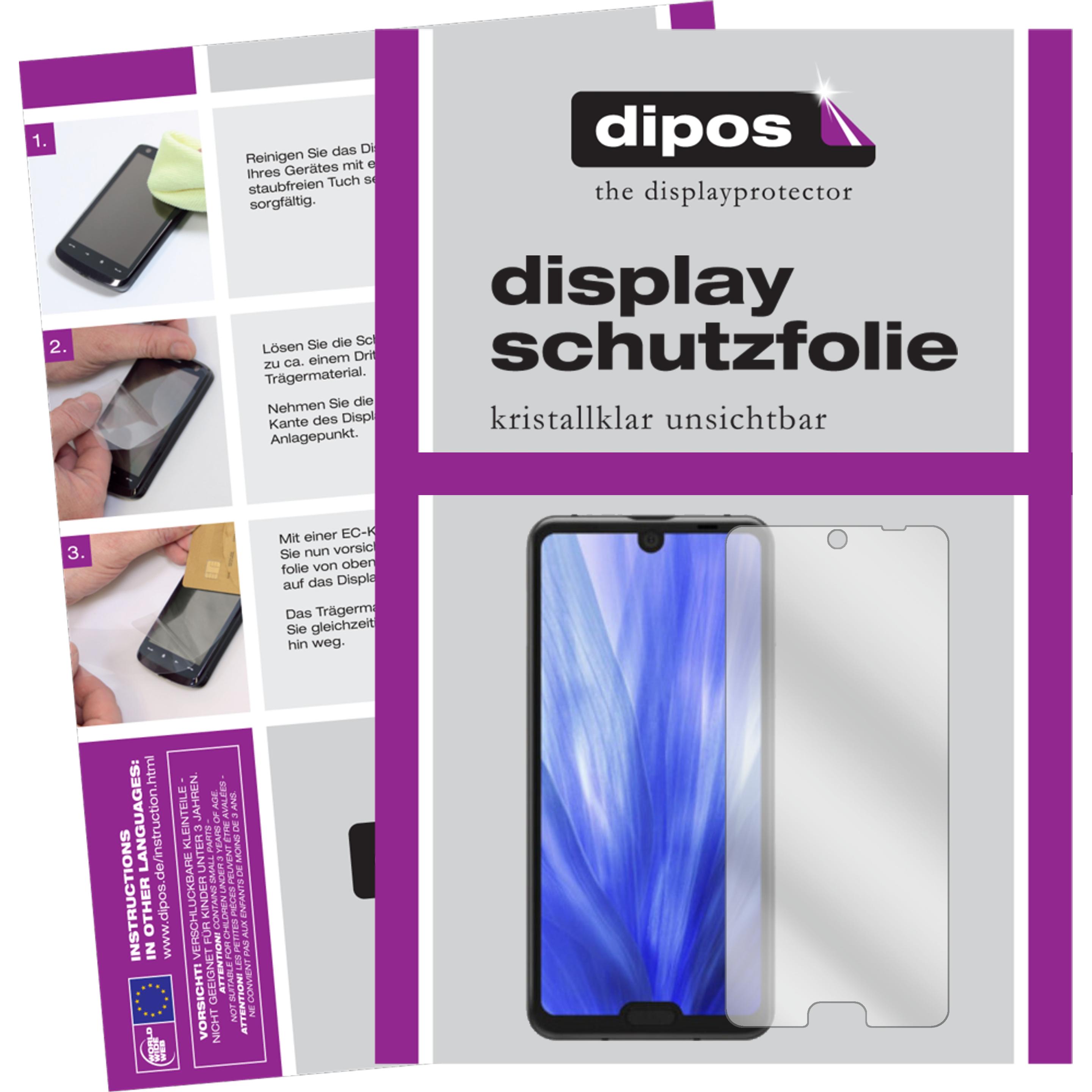 Dipos Displayschutzfolie Crystalclear (6 Stück, Sharp Aquos R3), Smartphone Schutzfolie, Transparent
