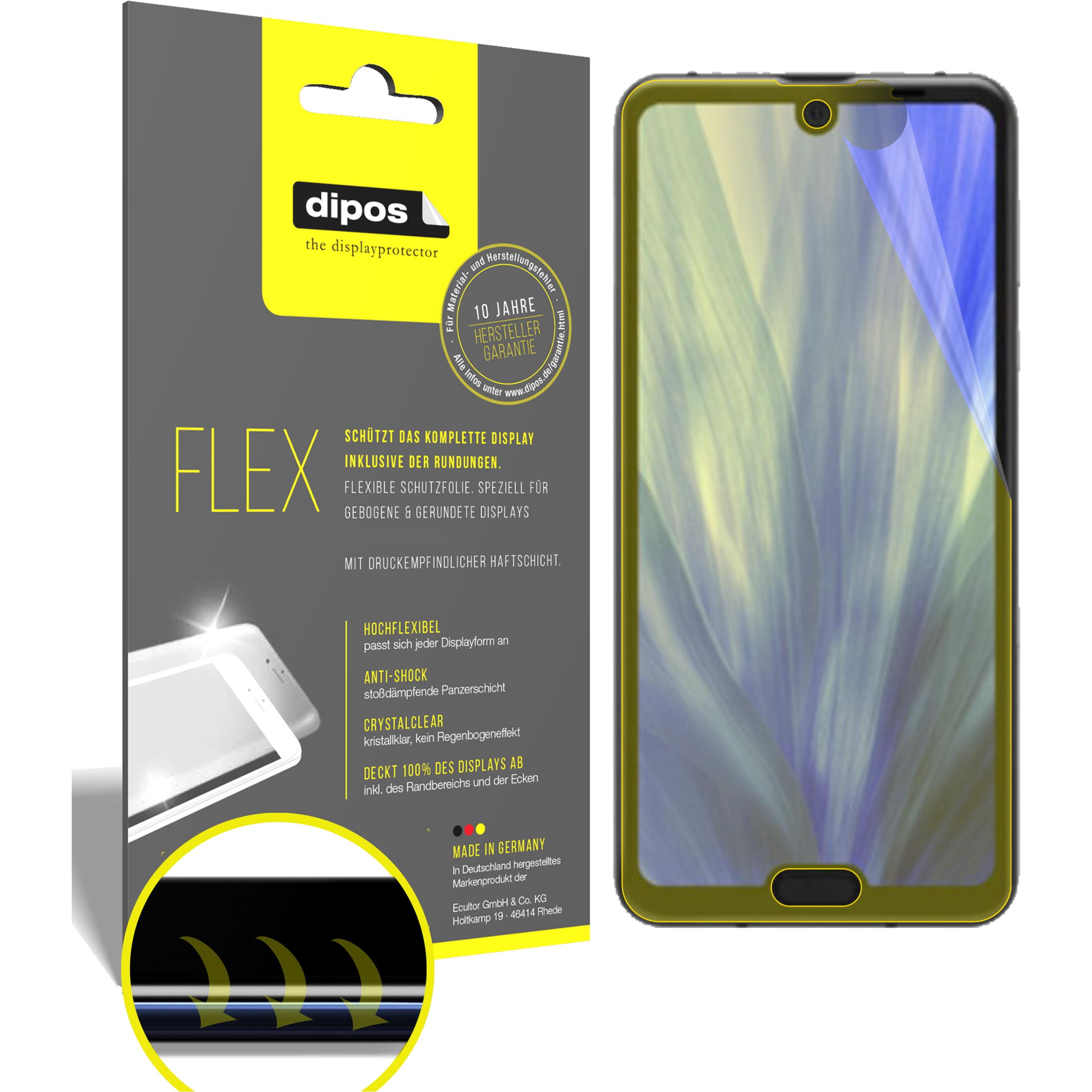 Dipos Displayschutzfolie Full-Cover 3D (2 Stück, Sharp Aquos R3), Smartphone Schutzfolie, Transparent
