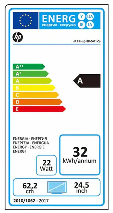 Energy Label HP 25mx (1920 x 1080 pixels, 24.50")