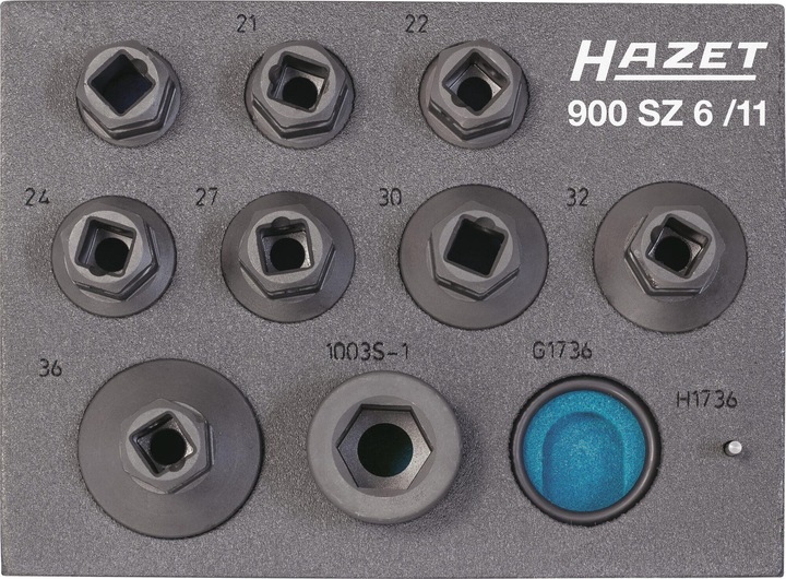 Produktbild HAZET Schlag-, Maschinenschrauber Steckschlüsseleinsatz ∙ Doppelsechskant 900SZ6/11 ∙ Vierkant12,5 … (19 mm, 32 mm, 27 mm, 24 mm, 36 mm, 22 mm, 21 mm, 30 mm)