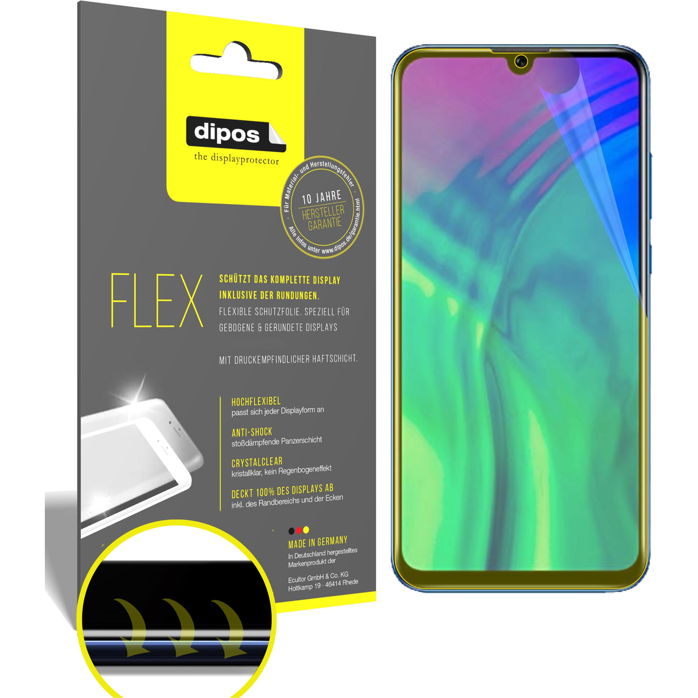 Dipos Displayschutzfolie Full-Cover 3D (3 Stück, Honor 20 Lite), Smartphone Schutzfolie, Transparent