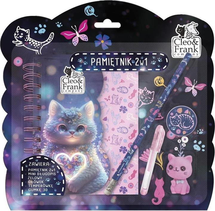 Derform 2in1-Tagebuch mit Vorhängeschloss + Cleo- und Frank-Zubehör 43