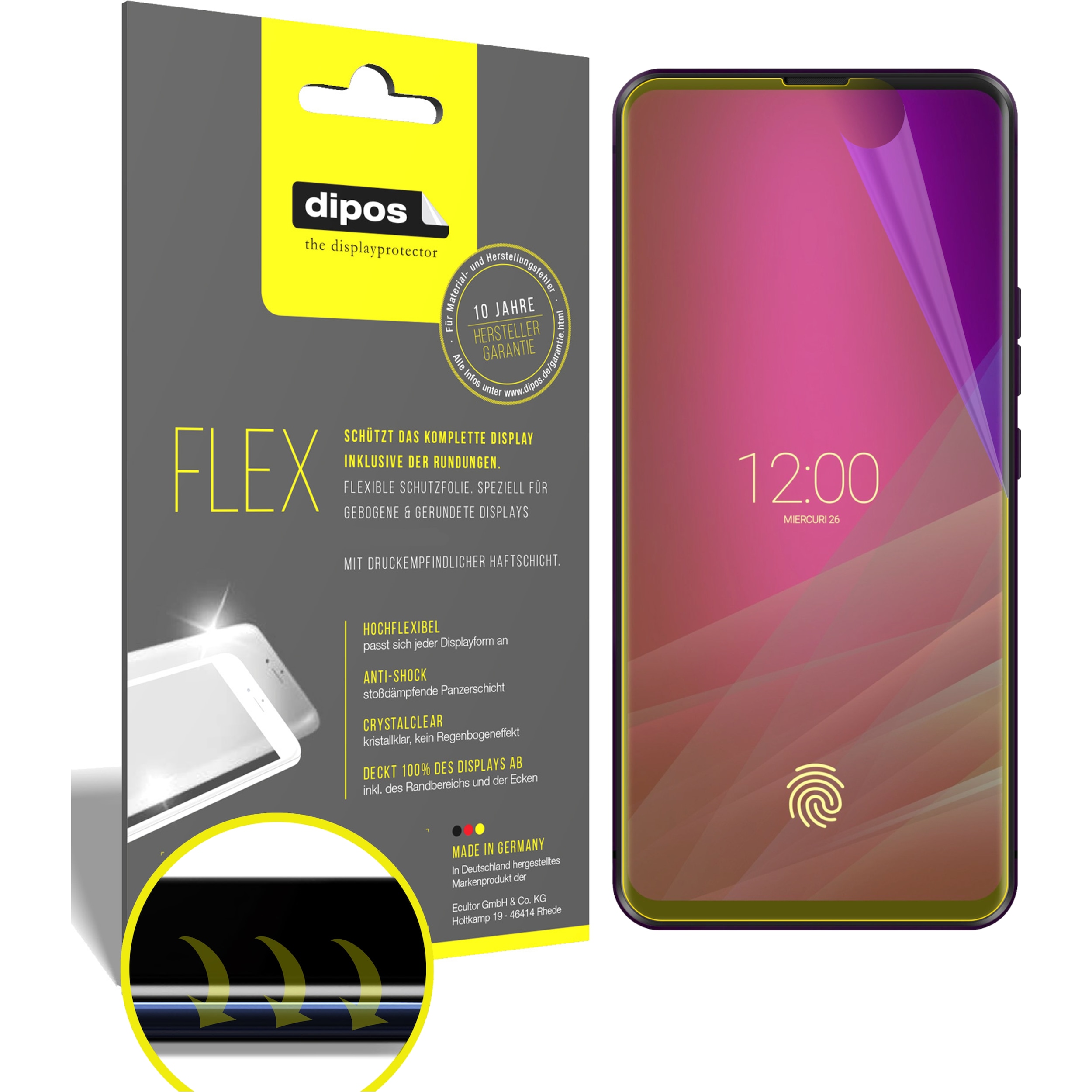 Dipos Displayschutzfolie Full-Cover 3D (2 Stück, Allview Soul X6 Xtreme), Smartphone Schutzfolie, Transparent