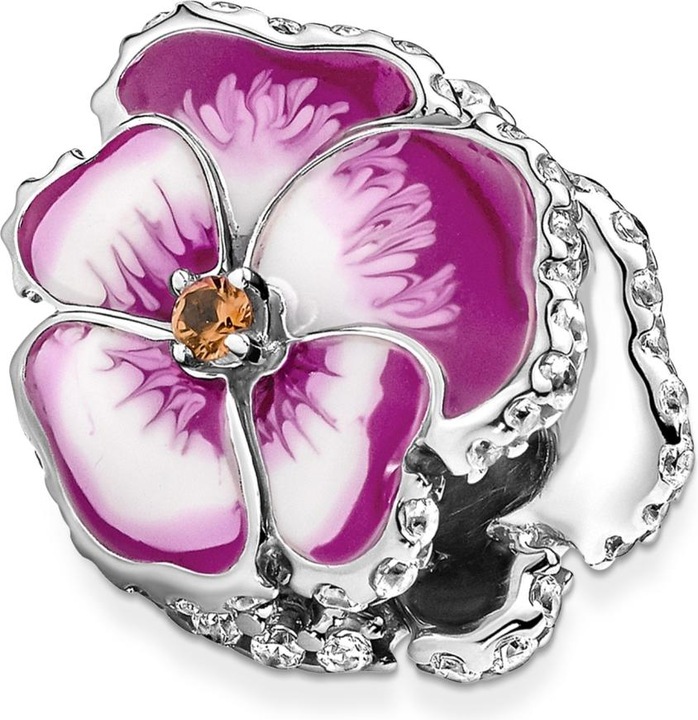 Pandora Charm pinkes Stiefmütterchen (Silber 925)