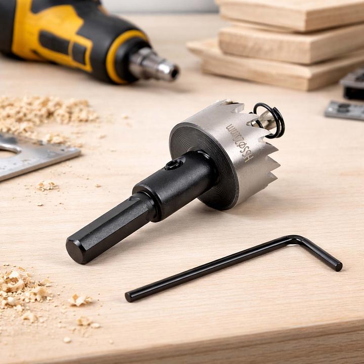 Produktbild Wiltec Lochbohrer Durchmesser 26mm Lochsäge Kronenbohrer Bohrkrone HSS6542 Stahl (26 mm)