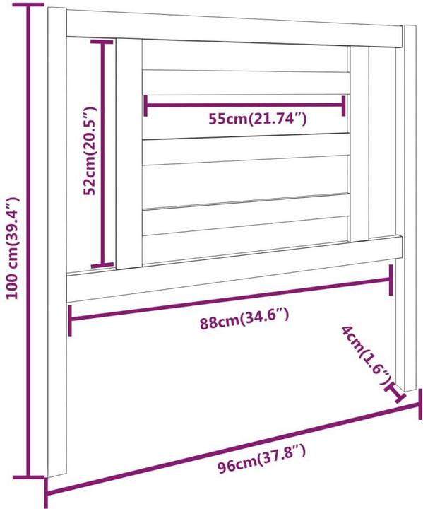 Image du produit vidaXL Kopfteil (96 x 4 x 100 cm)