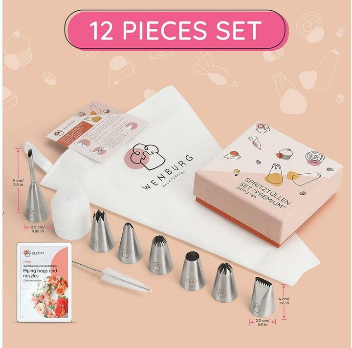 Produktbild Wenburg Spritzbeutel mit Tüllen - 12-tlg. Set (Spritzbeutel Set)