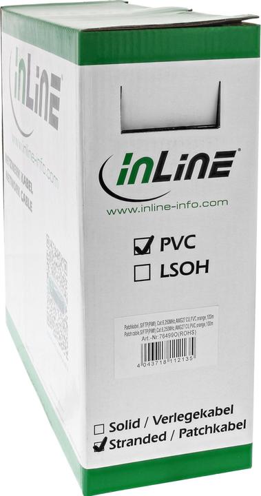 Actual product image InLine Patch cord Cat.6 S/FTP/PIMF AWG27 PVC orange 100m for assembling (S/FTP, CAT6, 100 m)