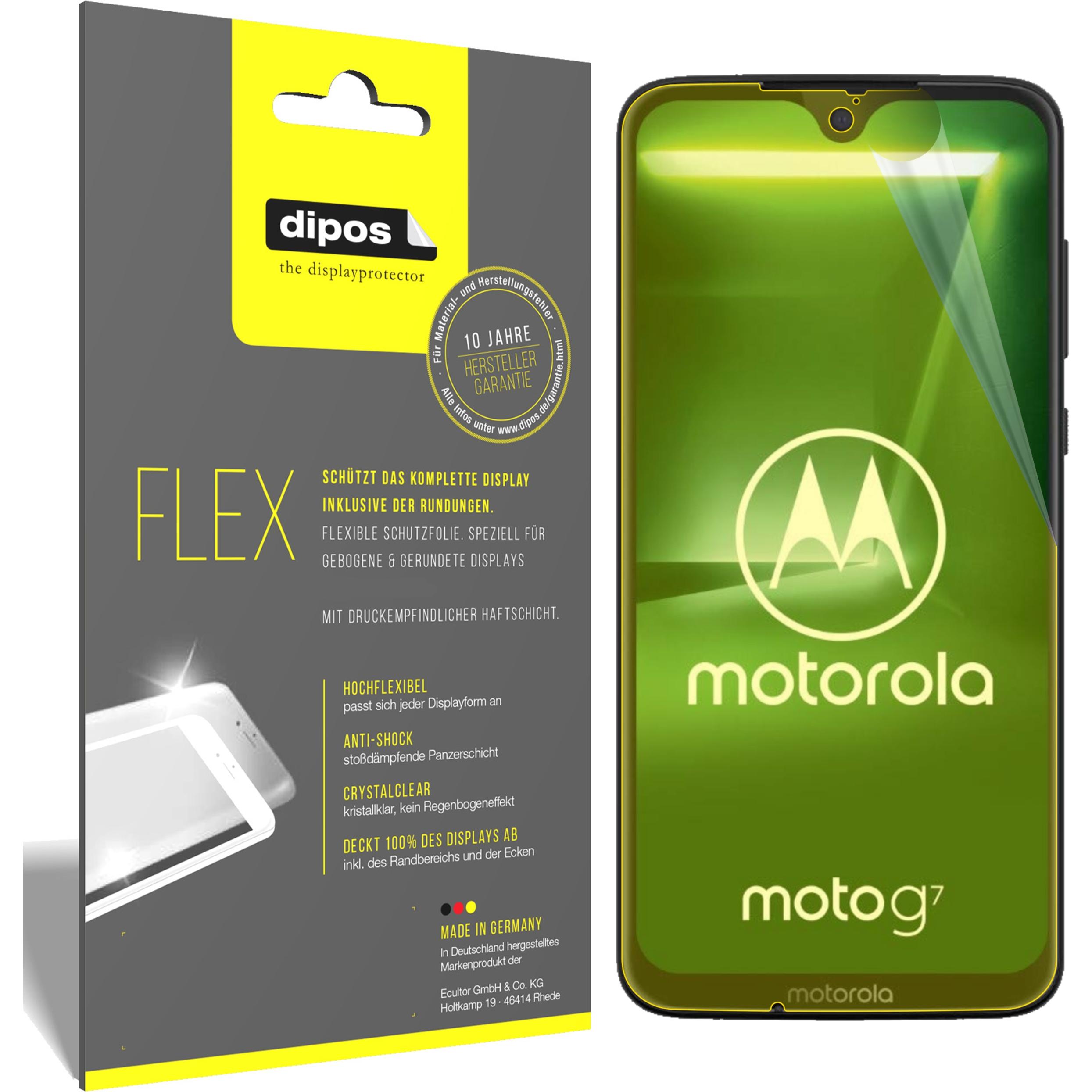 Dipos Displayschutzfolie Full-Cover 3D (2 Stück, Motorola Moto G7), Smartphone Schutzfolie, Transparent